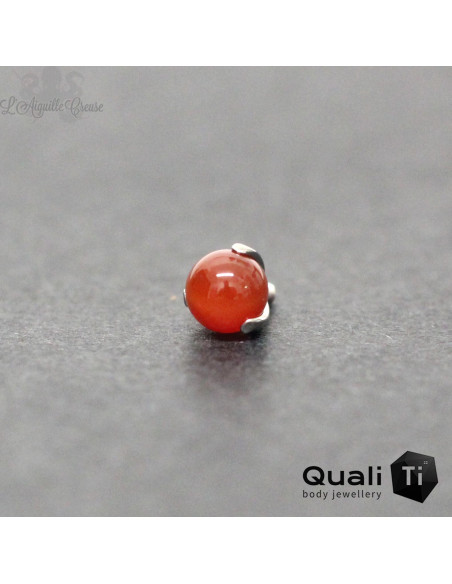 Accessoire QualiTi en titane & cornaline de 4 mm , pour 1.6 mm