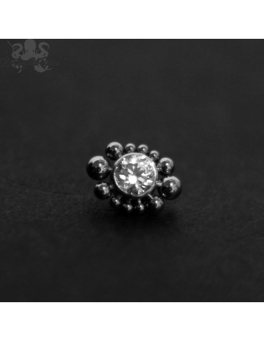 Accessoire en titane orné d'un zircon premium - pour 1 ou 1.2 mm