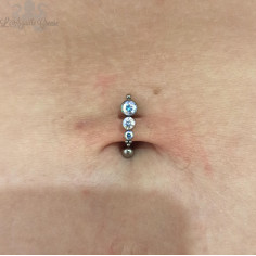 Bijou de nombril Zircons premiums et titane Devil Heart 2