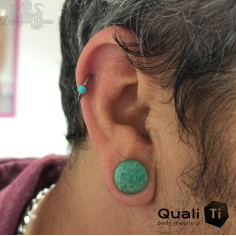 Anneau titane & turquoise synthétique QualiTi 2