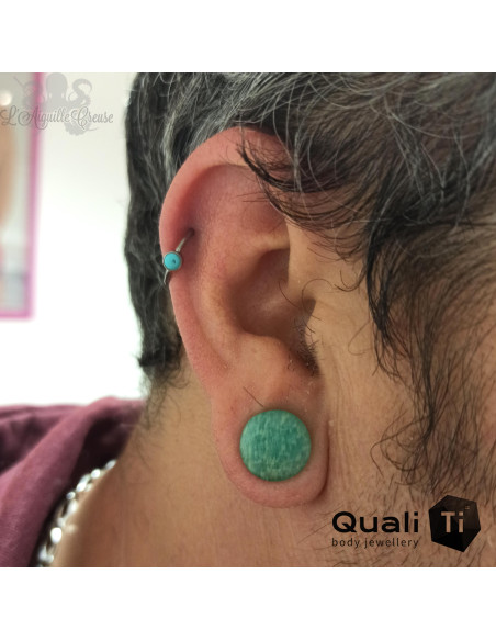 Anneau titane & turquoise synthétique QualiTi