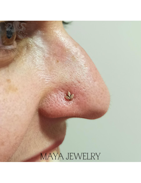 Pousse en or blanc 14 carats Threadless - Maya