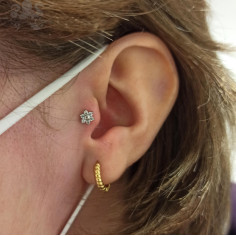 Zircons Fleur en or blanc 14 carats 2