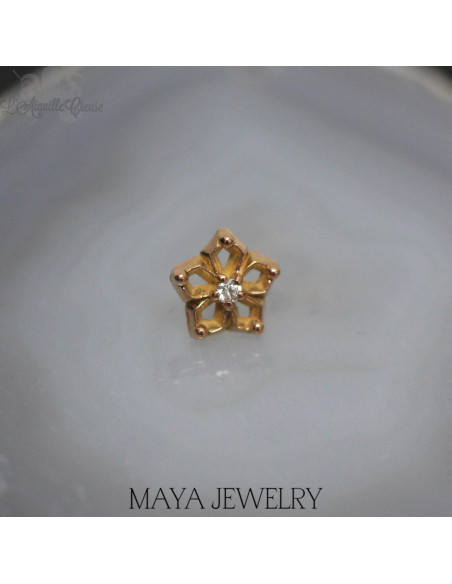 Flourish en or rose 14 carats Threadless - Maya