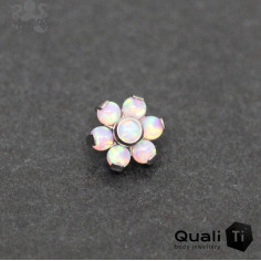Fleur QualiTi en titane & opales synthétiques - 6.7 mm pour 1.2 mm 2