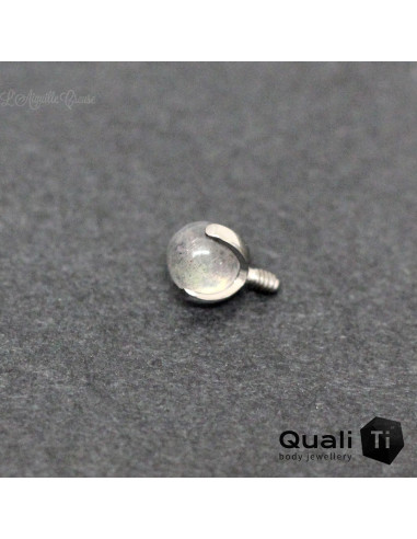 Accessoire QualiTi en titane & Labradorite de 4 mm , pour 1.6 mm