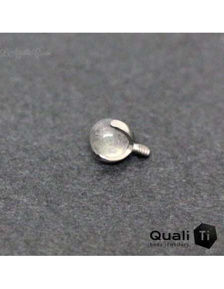 Accessoire QualiTi en titane & Labradorite de 4 mm , pour 1.6 mm