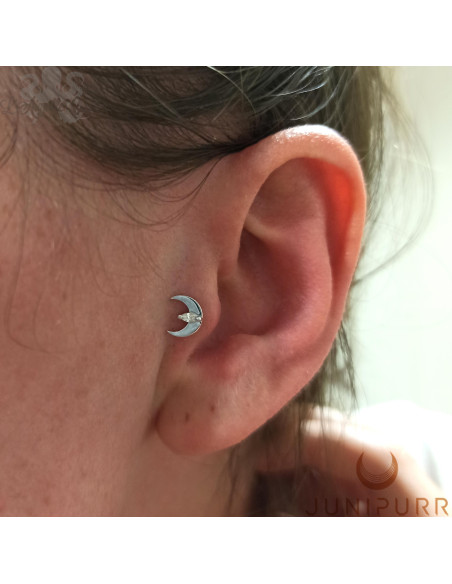 Guardian Mercury en or blanc 14 carats Threadless Junipurr