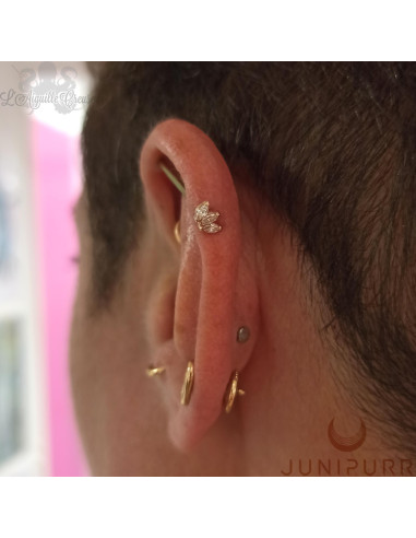 Triple marquise & cristaux Swarovski griffé d'or rose 14 carats Threadless Junipurr