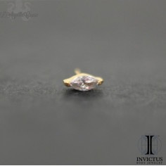 Marquise Invictus en titane pvd gold et zircon premium - threadless