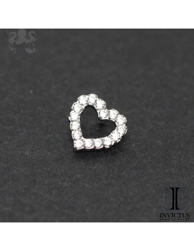 Coeur Invictus en titane et zircons premium - pour 1.2 mm