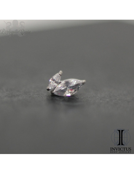 Marquise Invictus en titane et zircon premium - pour 1.2 mm