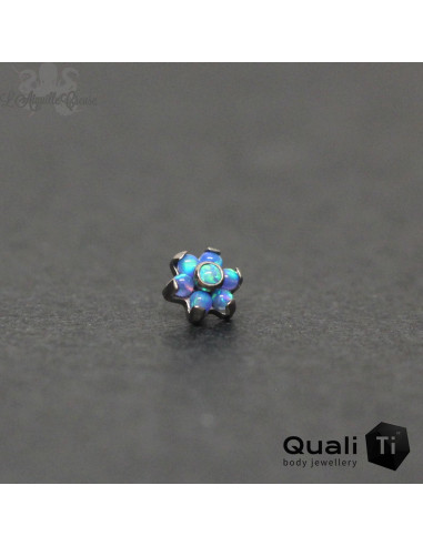 Fleur QualiTi en titane & opales synthétiques - 4 mm pour 1 ou 1.2 mm