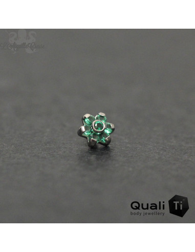 Fleur QualiTi en titane & zircons - 4 mm pour 1 ou 1.2 mm