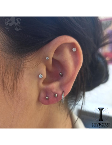 Zircon griffé Invictus en titane - threadless