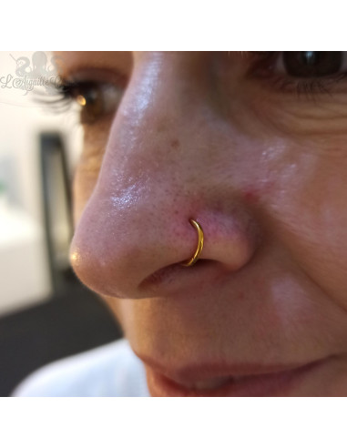 Anneau segmenté plaqué or 1 mm, ouverture facile