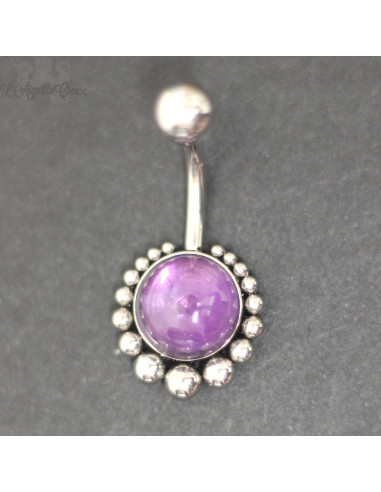 Bijou de nombril en acier 316L et pierre fine