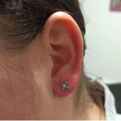 Accessoire en titane orné d'un zircon premium- pour 1 ou 1.2 mm 2