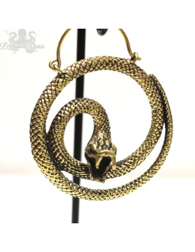 Paire de boucles d'oreilles Serpent en bronze