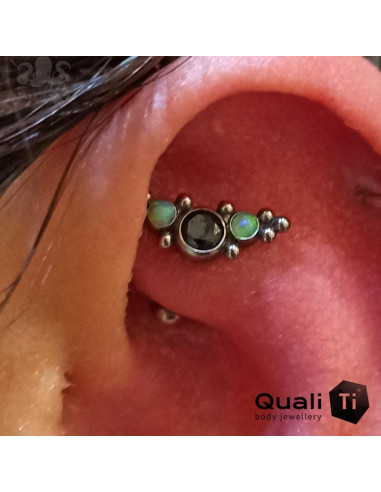 Accessoire QualiTi en titane, opales synthétiques & zircons - pour 1 ou 1.2 mm