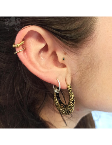 Paire de boucles d'oreilles en bronze.