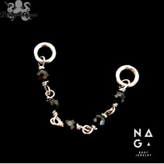 Chainette Naga Jewelery en or blanc 18 carats et spinnel