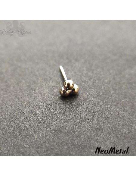 Accessoire 3 billes en or jaune 18 carats Neometal - Threadless