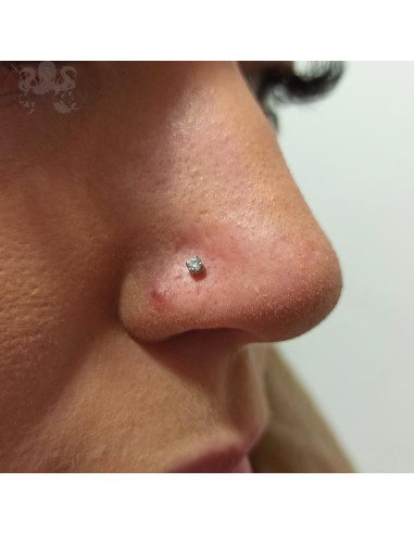 Accessoire en or blanc 18 carats orné d'un cristal Swarovski Threadless