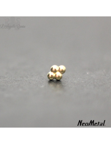 Accessoire 4 billes en or jaune 18 carats Neometal - Threadless