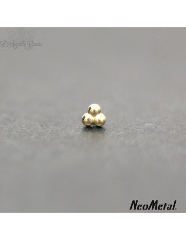 Accessoire 3 billes en or jaune 18 carats Neometal - Threadless