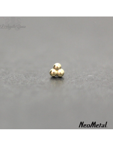 Accessoire 3 billes en or jaune 18 carats Neometal - Threadless