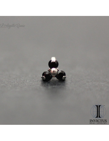 Accessoire Invictus en titane & trio de zircons - pour 1 ou 1.2 mm