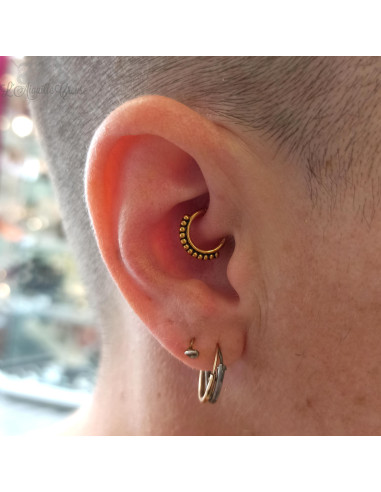 Anneau plaqué or segmenté tribal, ouverture facile