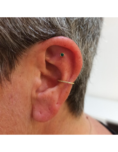 Cabochon de tourmaline en or jaune 18 carats  Threadless