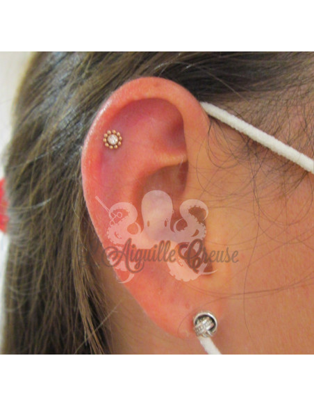 Cristal Swarovski en titane pvd or rose pour 1 ou 1.2 mm