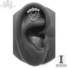Cluster Invictus en titane, zircons premiums et chainettes - pour 1.2 mm
