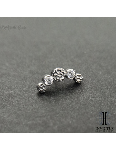 Cluster Invictus en titane et zircons premiums - threadless