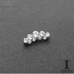 Mini Cluster Invictus en titane et zircons cubiques - pour 1.2 mm