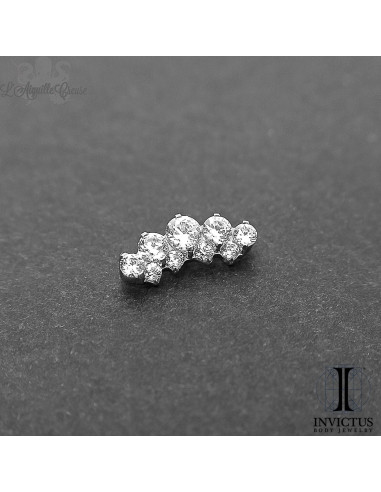 Mini Cluster Invictus en titane et zircons cubiques - pour 1.2 mm