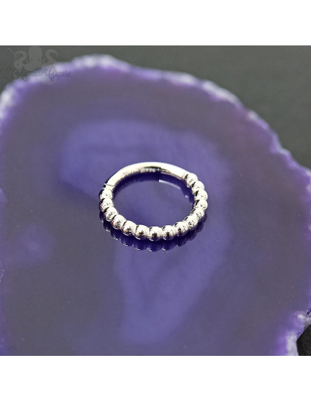 Anneau de narine ethnique en Or blanc 18 carats - ouverture articulée