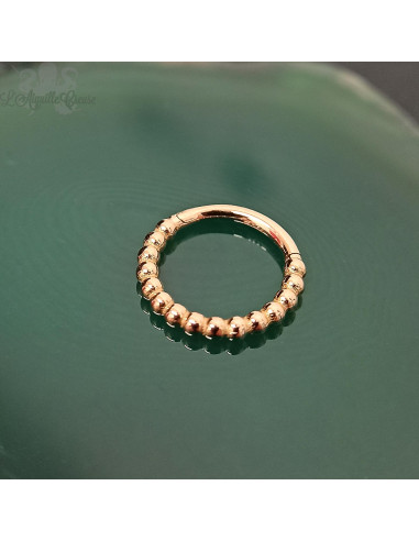 Anneau de narine ethnique en Or rose 18 carats - ouverture articulée