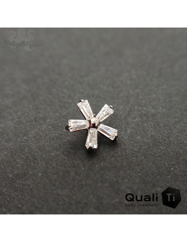 Fleur QualiTi en titane et zircons premiums, pour 1 ou 1.2 mm