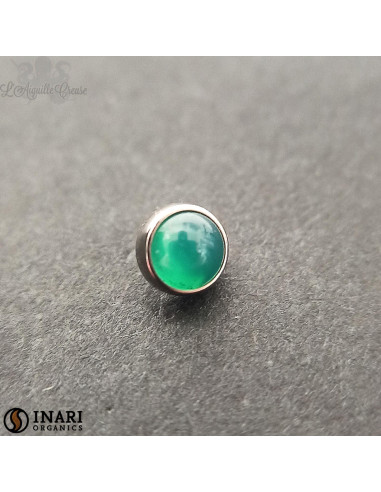 Cabochon d'agate verte Inari - pour 1 ou 1.2 mm