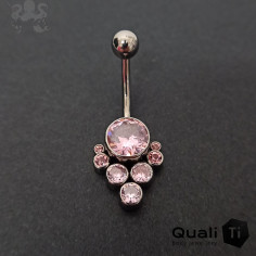 Bijou de nombril Zircon Poire QualiTi en Titane implantable