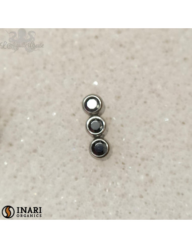 Cluster en titane orné de zircons premiums Threadless - Inari