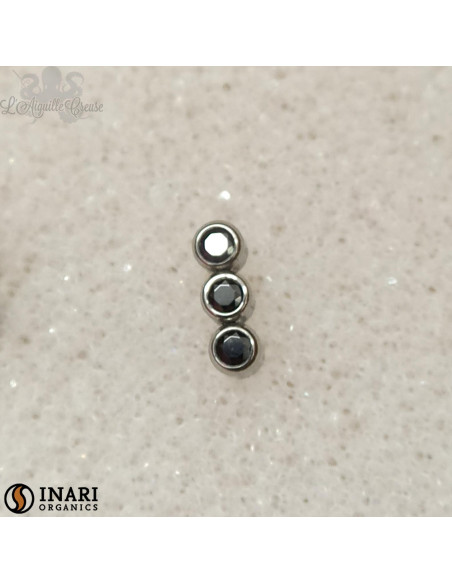 Cluster en titane orné de zircons premiums Threadless - Inari