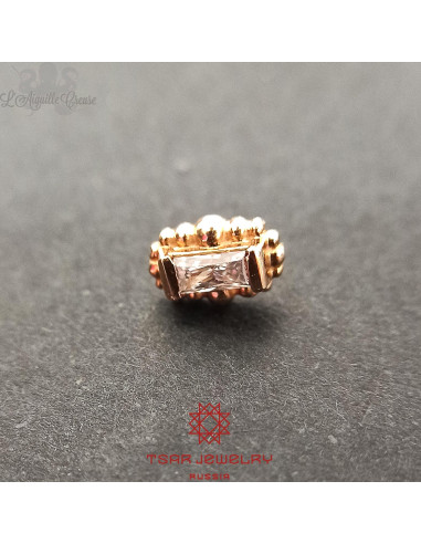 Accessoire Tsar Jewelry en or rose 14 carats et zircon, Threadless