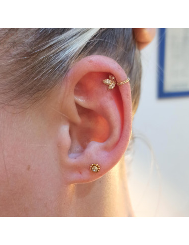 Accessoire en or jaune 18 carats orné d'un cristal Swarovski Threadless