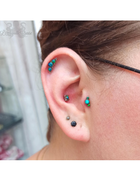 Accessoire en titane et opale synthétique pour 1 ou 1.2 mm