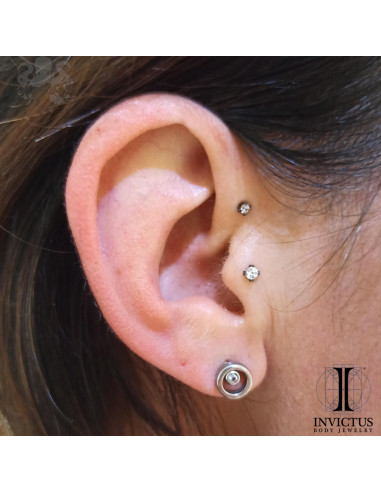 Zircon griffé Invictus en titane - threadless